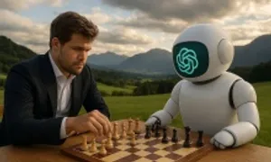 Carlsen nhắm mắt, thắng dễ ChatGPT ở cờ vua